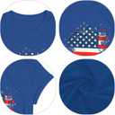 Patriotic Shirt for Women 4th of July Tshirt Red White and Blue Tee Heart Flag Tops (Blue, M)