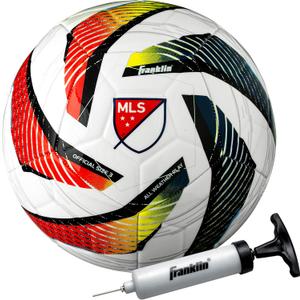 Franklin Sports MLS Tornado Soccer Ball - Soft Cover - Official Size and Weight Soccer Ball - Air Pump Included (Size 4 - Ages 8-12)