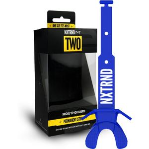 Nxtrnd Two Football Mouth Guard, Football Mouthpiece with Strap, Fits Adult & Youth (Blue)
