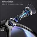 EarlySincere 4K Video Recording Glasses with EIS Stabilization, AI Smart Glasses with Camera and ChatGPT Voice Assistant, 8MP HD Wearable Camera, Bluetooth 5.4 Audio, 15H Playtime, TR90 Durable Frame