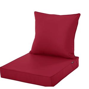 Comcaver Waterproof Outdoor Chair Cushion Set, Fade and Tear Resistant Patio Furniture Cushions with Removeable Covers, 19x19 Inch, Burgundy, 1 Set