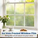 Frosted Glass Window Privacy Film with Ice Vein Texture, Static Cling UV Blocking Removable Covering, Decorative Frosting Film for Home Office Bedroom Door, Clear, 29.5 x 78.7 Inches