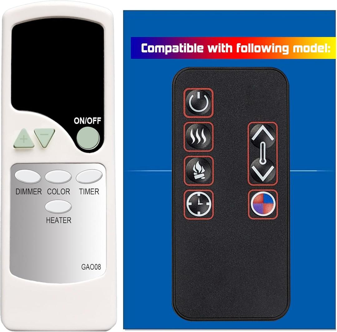 Replacement Remote Control for Real Flame Electric Fireplace 1360E 1360E-BK 1340E 1340E-BK