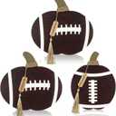 Vicenpal 3 Pcs Thanksgiving Fall Football Decorations for Home, Harvest Wooden Pumpkin Sign for Autumn Party Tiered Tray Centerpiece Table Decor Supplies, Thanksgiving Gift for Football Lover