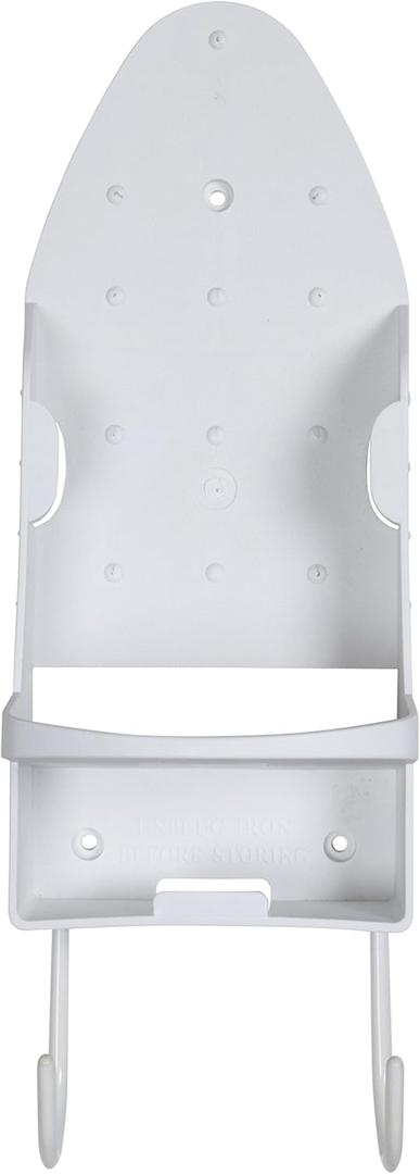 Iron Board Laundry Room Organization and Storage with Hooks, White