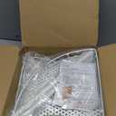 SWTYMIKI Corner Shower Caddy Standing - 4 Tier Stainless Steel Shower Organizer Stand with 4 Hooks & Soap Holder, Rustproof Metal Standing Tall Floor Shower Shelf and Bathroom Organizer, White