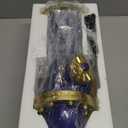 Dog Fire Hydrant Pee Post Puppy Pee Training Post Garden Statue, Blue & Gold Fire Hydrant Outdoor Figurines Decor for Yard Garden Lawn Patio (Small)