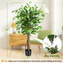 5ft Ficus Artificial Trees with Natural Curved Trunks, 60" Tall Lush Faux Tree for Home Decor Indoor, Green Lifelike Fake Ficus Tree Artificial Plants
