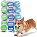Nobleza Tennis Balls for Dogs 12 Pack, 2.5in Durable Bouncy Floatable Squeaky Tennis Balls for Dogs for Fetch & Exercise, Training Interactive Natural Rubber Squeaky Dog Ball for Small Medium Dogs (2.5 in - Moderate Chewer, Mix Color)
