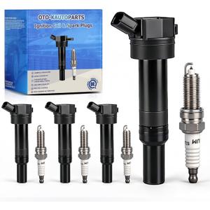 OTO-K Ignition Coil Pack and Iridium Spark Plugs Compatible with Kia Soul Forte Hyundai Tucson Elantra 2011-2019,Spark Plugs Coil Packs Replaces# UF651 & 9723