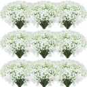 Tigeen 80 Pcs Baby Breath Artificial Flowers Bulk White Artificial Baby Breath Gypsophila Flower 20.8 Inch Real Touch Faux Gypsophila Bouquet Fake Floral Greenery for Wedding Arrangement Party Decor