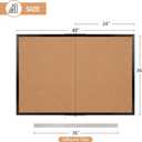 Board2by Cork Board Bulletin Board 36 x 48, Black Wood Framed 4x3 Corkboard, Foldable Office Board for Wall Decor, Large Wall Mounted Notice Pin Board with 36 Push Pins for School, Home & Office