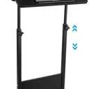 Joyoolife Mobile Podium, Adjustable Standing Desk with Caster Wheels, Adjustable Height 360° Swivel Desktop, Versatile Podium Laptop Desk Stand Up Desk Easel Presentation Lectern (Black)
