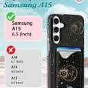 Toycamp for Samsung Galaxy A15 5G Case - Compatible with Magsafe Credit Card Holder Wallet Magnetic Cute Women Teen Girls Kawaii Girly Unique Sun Moon Design Phone Cover for Galaxy A15 5G