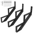 3 Pack Steel Stair Step Riser, 2-Step Metal Stair Stringer Heavy Duty, Steel Stair Stringer for 20" Height Deck and Outdoor Steps