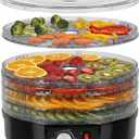 NutriChef Electric Countertop Food Dehydrator - Professional Multi-Tier Food Preserver - Dehydrates Fish, Meats, Mushrooms, Fruits & Vegetables - 5 Easy to Clean Stackable Trays., One Size, Black