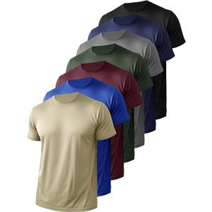 7 Pack Mens Short Sleeve Shirts Quick Dry Moisture Wicking Athletic Running Gym Workout Casual Basic Tee Shirt, Size: XX-Large