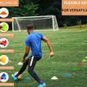 Flexible Soccer Cones (Set of 60/50/40/25) with Mesh Bag & Strap, Sports Cones for Soccer, Basketball, Football Training Equipment, Agility Soccer Cones for Drills Training (Orange)