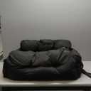 JACKO & CO Premium Medium Dog Car Seat  Safe & Cozy Travel Bed for Small & Med Dogs, Puppies & Pets 2540 lbs, Clip-On Leash, Storage Pockets, Water-Resistant, Machine Washable (Black, Medium)