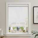 AOSKY Cordless Roller Shades for Windows Light Filtering Shades with 5% Openness Solar Screen Semi Sheer Roller Blinds UV Protection for Office and Home. Easy to Install 35" W x 72" H (White)