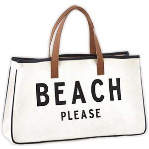 Weekend Vibes Canvas Tote Bag, Beach Bag, Beach Tote, Carry Bag by Santa Barbara Design Studio (Beach Please)