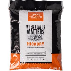Traeger Grills Hickory 100% All-Natural Wood Pellets for Smokers and Pellet Grills, BBQ, Bake, Roast, 18 lb. Bag