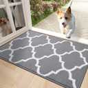 OLANLY Indoor Door Mat, 36"x24", Non-Slip Absorbent Resist Dirt Entrance Mat, Washable Low-Profile Inside Floor Doormats for Entryway, Grey