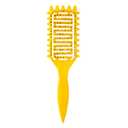 Curl Defining Brush for Curly Hair, Vented Detangling Hair Brush for Wet and Dry Styling, Curved Brush for Shaping and Smoothing Curl Clumps, Lightweight Hair Brush Yellow