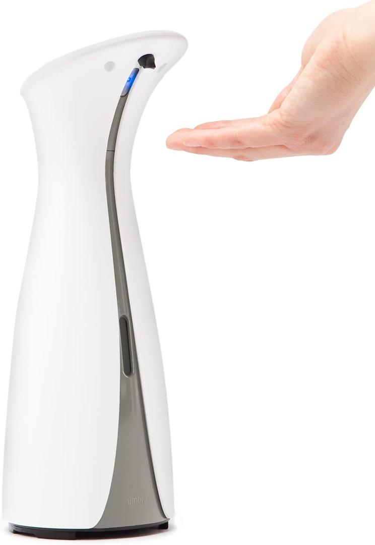 Umbra Otto Automatic Soap Dispenser Touchless, Hands Free Pump for Kitchen or Bathroom, 8.5 Fl Oz, White (White)