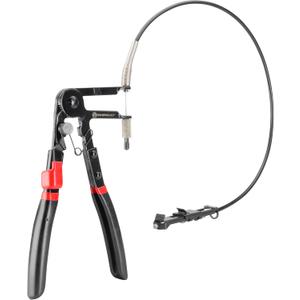 Powerbuilt Precision Adjustment Hose Clamp Pliers with Non-Slip Handle, 24" Flexible Cable & Ratcheting Lock Mechanism - Automotive Coolant & Radiator Hose Clamp Tool - 643091ECE
