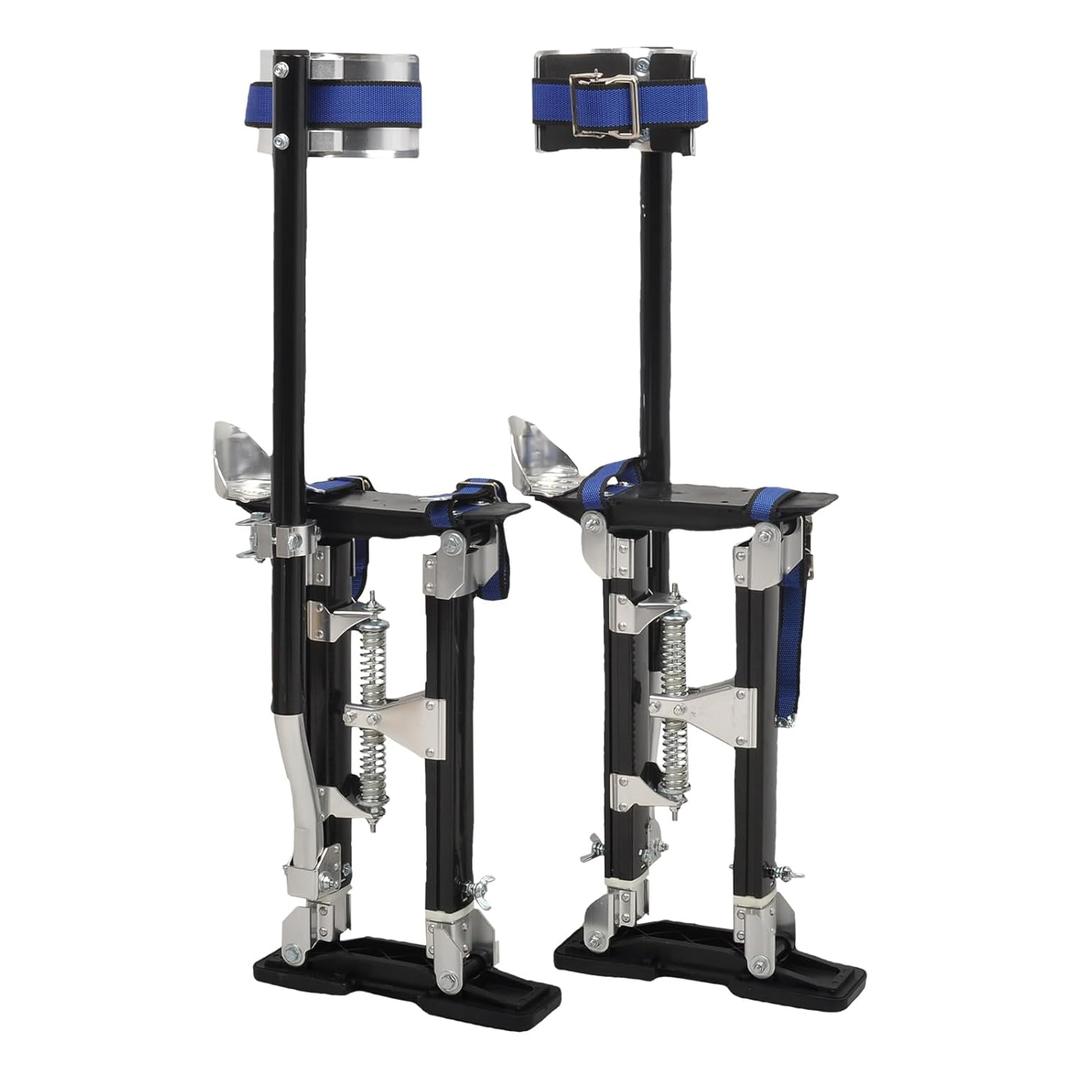Drywall Stilts 15-23 Inch Height Adjustable Lifts Aluminum Tool for Painting Finishing Pruning Branches Cleaning - Black (15" - 23")
