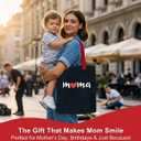 Extra-Thick Mama Canvas Tote Bag, Mothers Day Gifts for Mom, Wife, Birthday, Durable Tote for Shopping, Travel, Beach (Black)