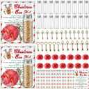 24 Set Christmas Eve Kit Santa Bell Santa's Magic Key Magic Reindeer Food Glass Jar Red Bell Xmas Key for Christmas Party Favor Eve Present for Family Stocking Stuffer Tree