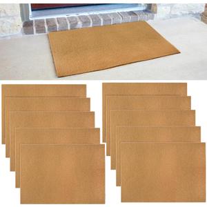 10 Pack Blank Door Mats for Crafting and Painting, Artificial Coir Doormats Outdoor Bulk, Non-Slip Rubber Backing Welcome Mats for Indoor/Outdoor Front Porch Entryway (30x17 Inch)