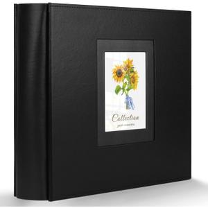 Photo Album 4x6 1000 Photos, Leather Cover Extra Large Capacity Wedding Family Graduation Baby Anniversary Vacation Birthday Christmas Holds 4x6 Pictures(Black, 1000 Pockets)