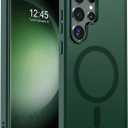 SUPFINE Magnetic for Samsung Galaxy S23 Ultra Case (Compatible with MagSafe)(Military Grade Drop Protection) Slim Translucent Shockproof Phone Case,Forest Green