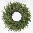 Christmas Wreaths 26" Norfolk Pine Wreath for Front Door, Artificial Christmas Wreaths Faux Green Fake Pine Needles Wreath for Front Door Wall Windows Indoor Outdoor Christmas Decor