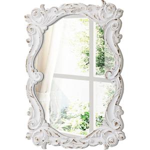 Vintage Mirrors for Wall Decor 16 X 24 Inch, Distressed White