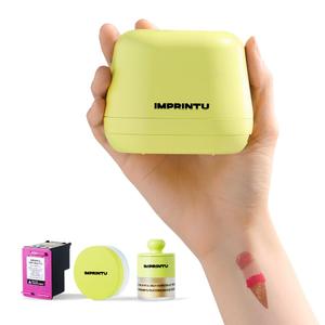 Temporary Tattoo Printer  Full Set with Powder Primer & Balm Fixer, 100% Vegan Cosmetic Ink, Dual Mode for Skin & Objects, Lasts up to 24 Hours, Over 10,000 Custom Designs with iOS/Android