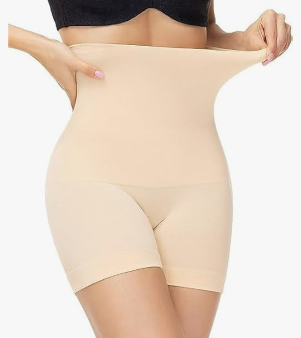 High Waisted Premium Shapewear Body Shaper Shorts Tummy Tucker Control Thigh Slimming Body Shaper for Women Invisible Shaping Shaper Pant for Women Seamless Thigh Slimming Shapeware Beige (MEDIUM)