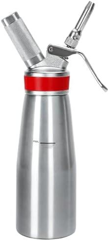 Whipped Cream Dispenser Professional Whip Cream Canister Whipped Cream Maker with 3 Decorating Stainless Nozzles - N2o Chargers (Not Included) (Steel)