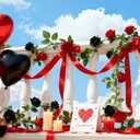 Greentime 2 Pack Black Red Artificial Rose Flower Garland 13ft Gothic Elegant Valentine's Day Decor Fake Rose Vine Gift for Her Home Wedding Arch Party Wall Table Birthday Decoration