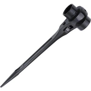 Elecbee Scaffold Podger Ratchet Spanner Ratchet Wrench Double Ratchet Multifunctional Socket Wrench Site Ratcheting Tools Long Handle Bar Hammer for Construction Works (24-30mm)