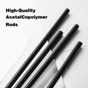 Plastic Round Rod 4-Pack - 1/2 Inch Dia 12 inch Length Black (POM) Polyoxymethylene Rods Engineering Plastic Round Bars (0.5in12in, 4)