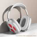 CamyCosy Headphone Stand Gaming Headset Holder with Silicone Ear Pad/Ear Cups Case for AirPods Max Headphones, Strawberry Pattern Clear Headset Stand Accessories for Desk