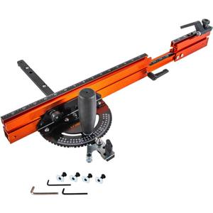 O'SKOOL Miter Gauge Extension Fence System with Standard Slot and Stop Holes,Telescoping Fence and Flip Stop, PTA026