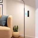EDISHINE Modern LED Floor Lamp, 1300LM Bright Floor Lamps for Living Room, 4 Color Temperature Dimmable Reading Lamp, Remote & Touch Control, 2 Timer, Adjustable Gooseneck for Bedroom Office Brown
