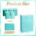 Kolldenn 50 Set Teal Blue Gift Bags with Tissue Paper 8.27 x 5.91 x 3.15 Inch Small Paper Bags with Handles Thank You Gift for Baby Shower Bridal Shower Wedding Party Favors Goodies