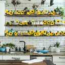 Uieke 3 Pack Artificial Sunflower Garland, 7.5ft/Strand Silk Sunflowers Hanging Vines Flowers with Green Leaves for Room Kitchen Garden Birthday Wedding Baby Shower Party Table Decor Large