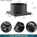 2 Pack Black Cast Aluminum Pier Base Adapter for 3" Diameter Stub Post, Outdoor Deck Porch Patio Accessory Mount